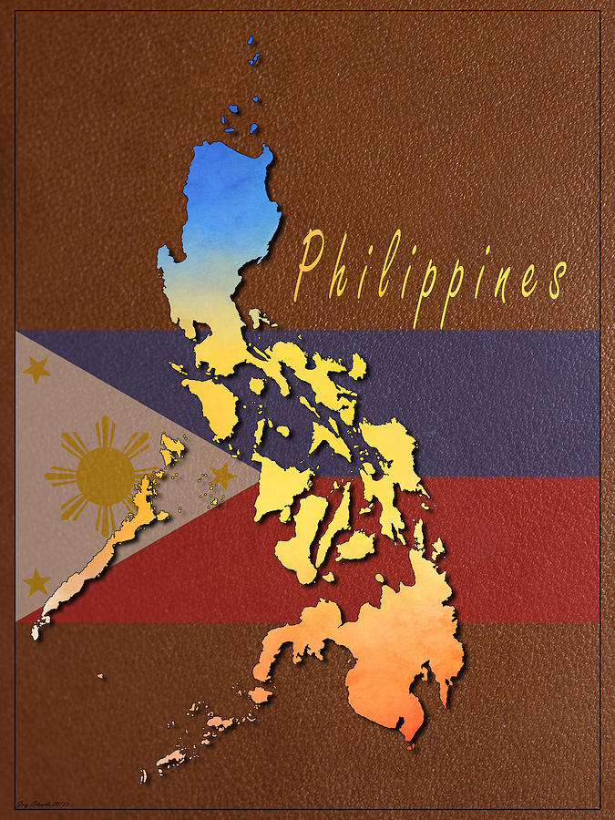Philippines Watercolor Map Style 12 Painting by Greg Edwards | Fine Art ...