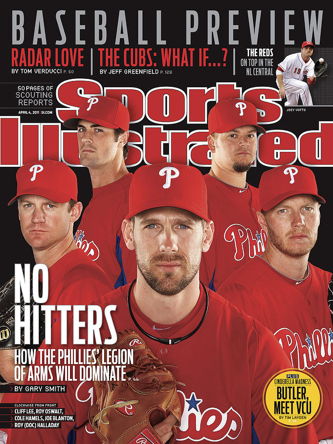 Philladelphia Phillies Starting Five, 2011 Mlb Baseball Sports Illustrated Cover Photograph by Sports Illustrated