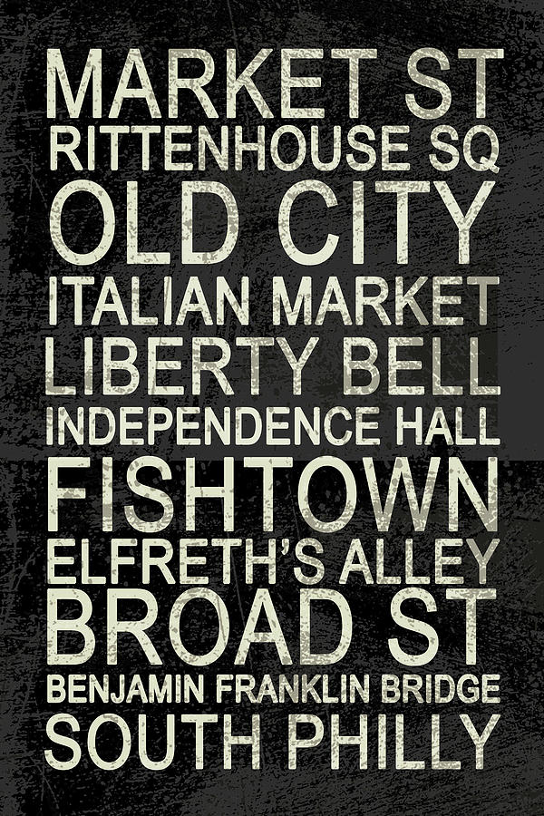 Typography Mixed Media - Philly by Erin Clark