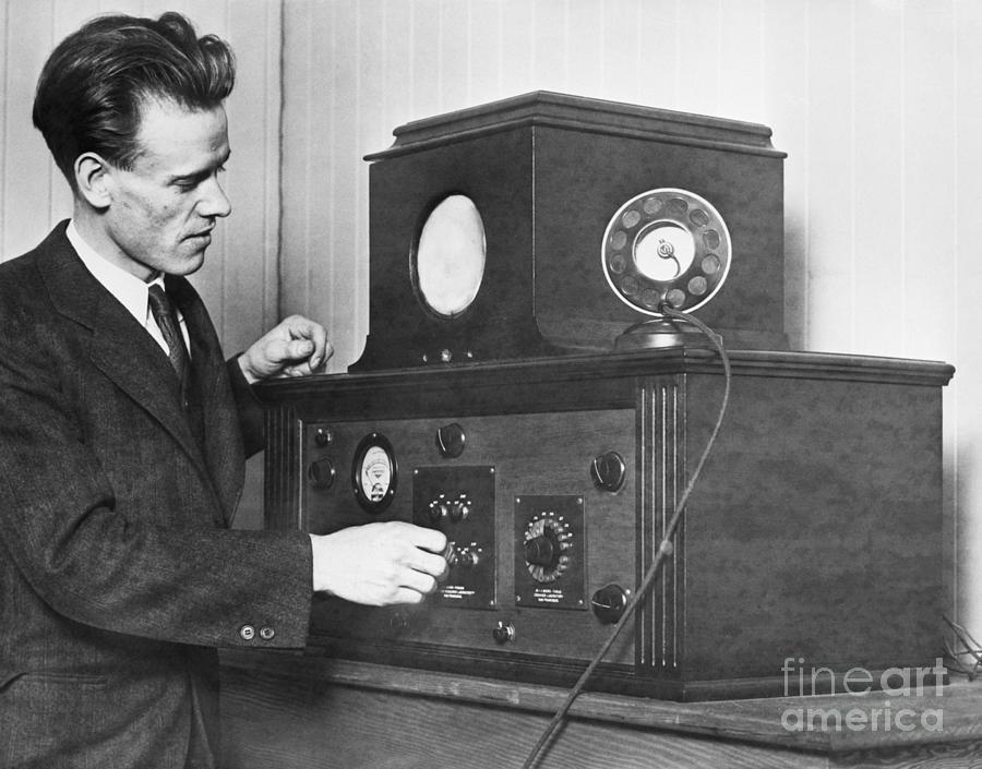 Philo T. Farnsworth With His Television Photograph by Bettmann