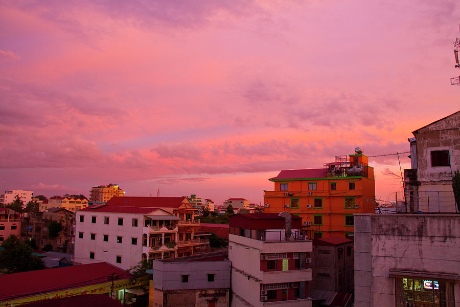 Phnom Penh Cityscape At Sunset Photograph by Matt Champlin