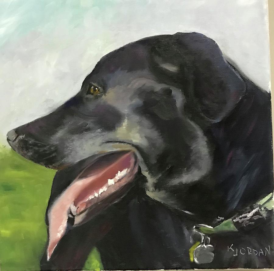 Black Lab Painting - Phoebe by Karen Jordan Black Lab Painting - Phoebe by Karen Jordan