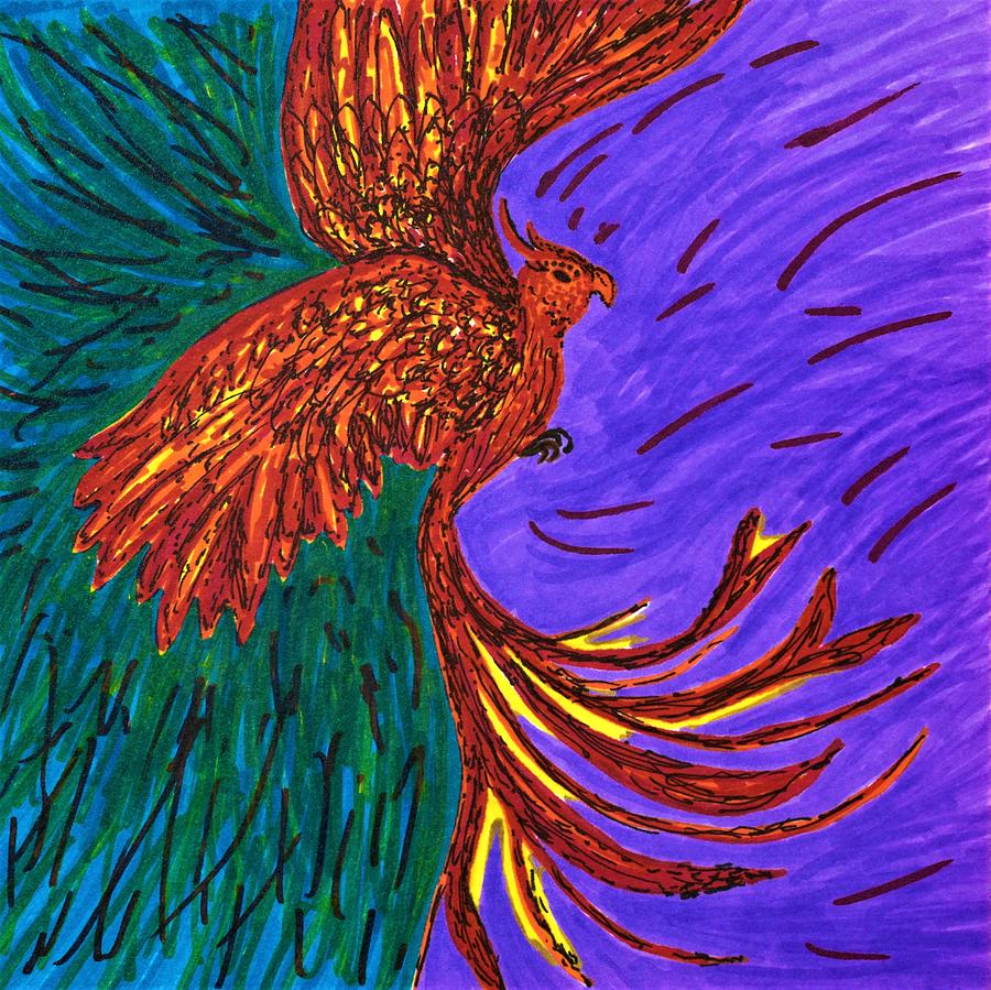 Phoenix Drawing by Five Owls Gallery - Fine Art America