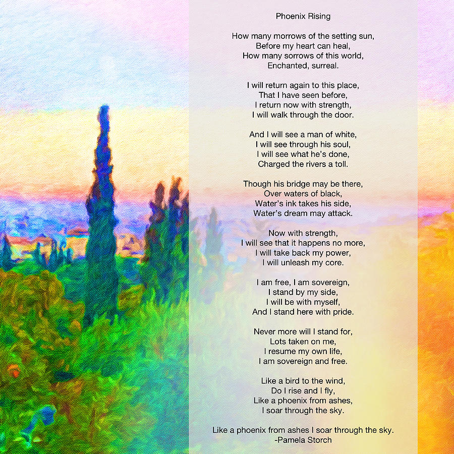 Phoenix Digital Art - Phoenix Rising Lyrics by Pamela Storch