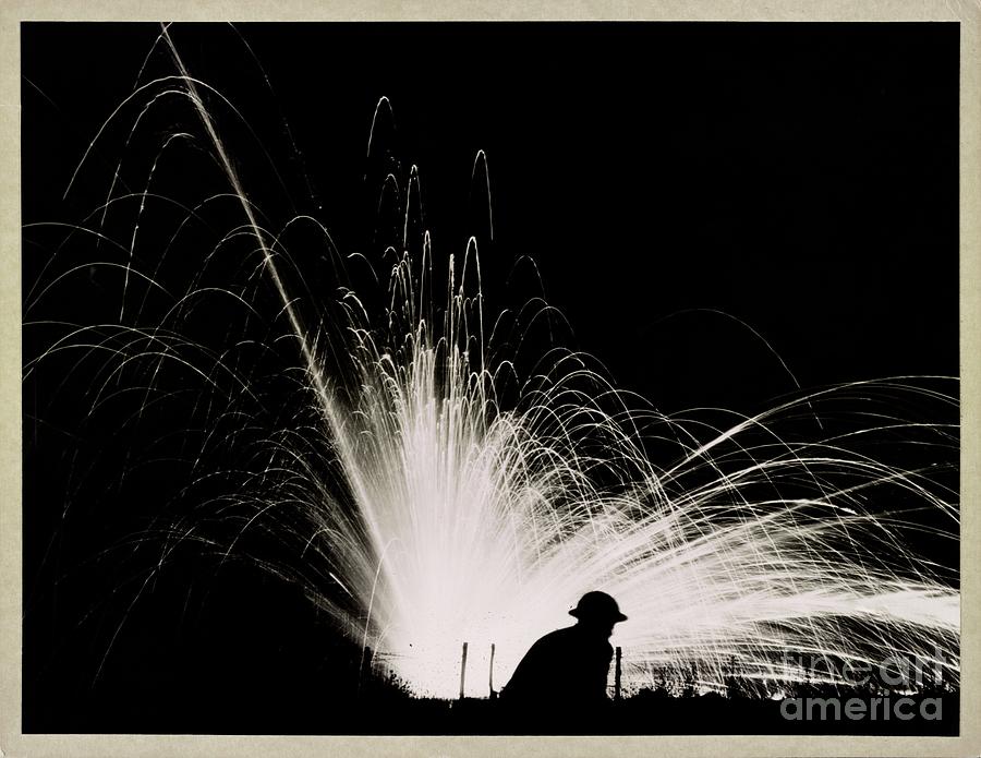 1900s Photograph - Phosphorus Night Bombing During The First World War by Library Of Congress/science Photo Library