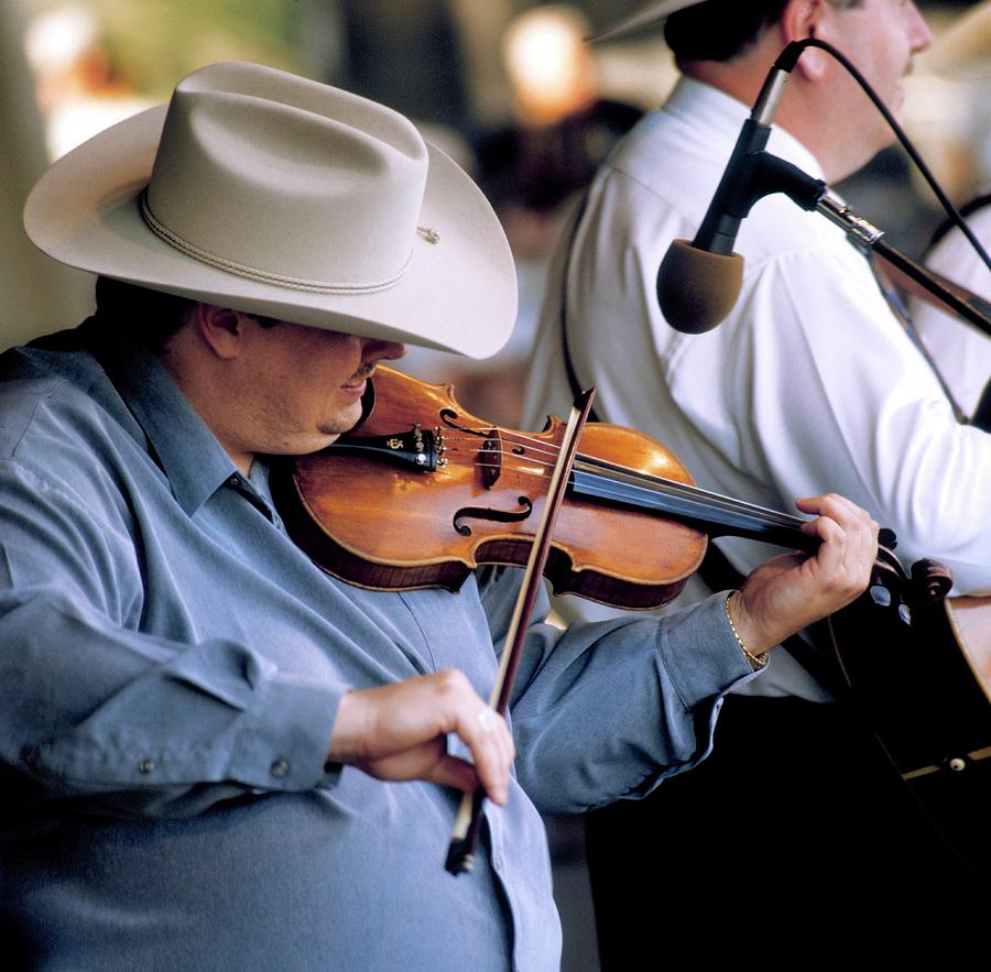 Photo Of Fiddle Player And Bluegrass Photograph by David Redfern