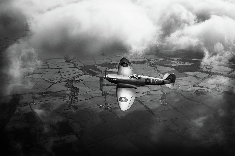 Photo reconnaissance Spitfire BW version Photograph by Gary Eason