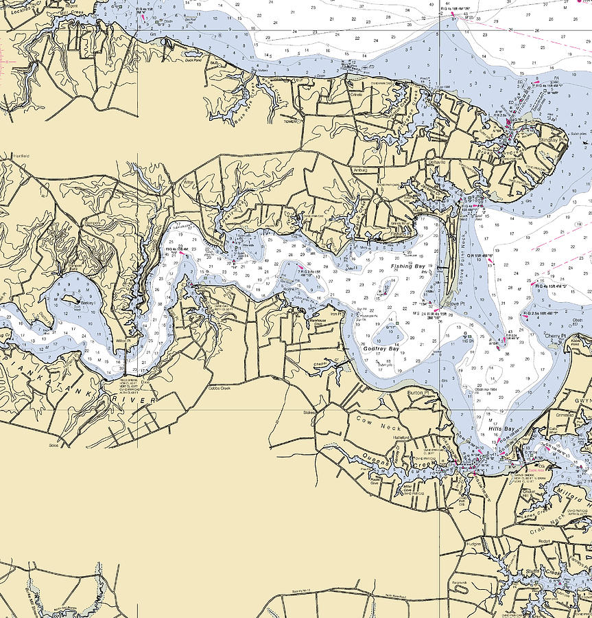 Piankatank Rivervirginia Nautical Chart Mixed Media by Bret Johnstad