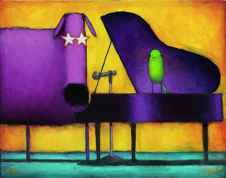 Piano Glam Dog Painting by Daniel Patrick Kessler Piano Glam Dog Painting by Daniel Patrick Kessler