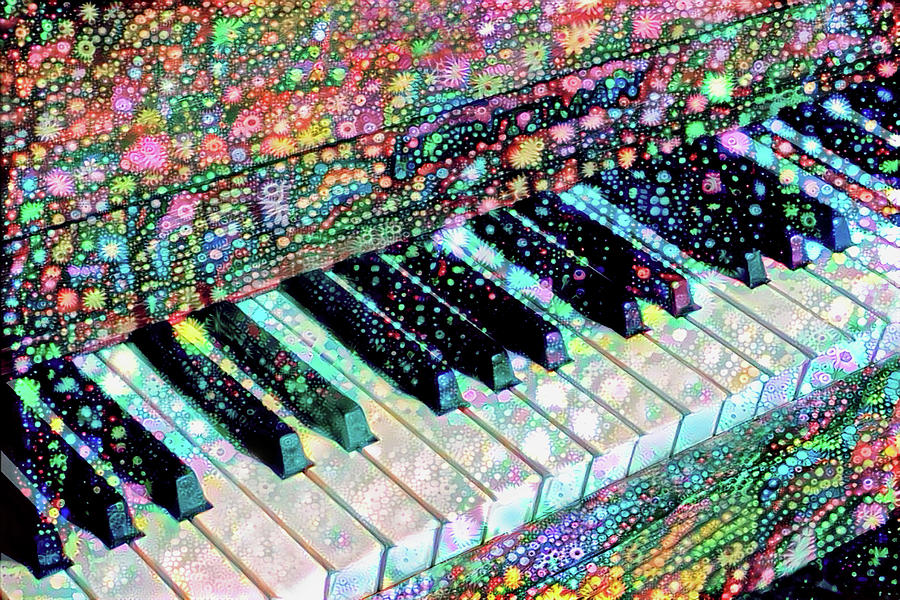 Piano Keyboard - Play That Funky Music Mixed Media by Peggy Collins