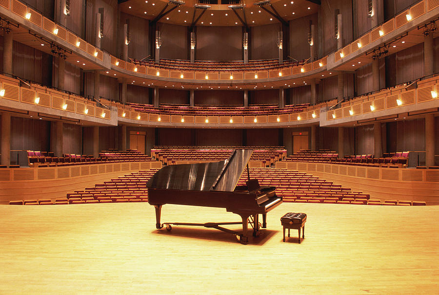 Piano On Stage In Empty Theater Photograph by Ivan Hunter