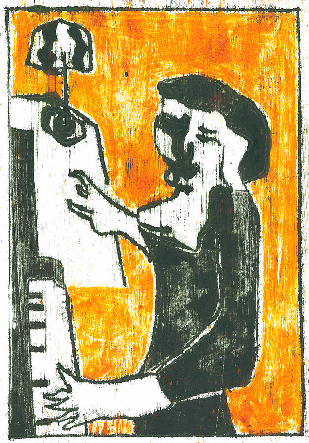 Piano player Drawing by Edgeworth Johnstone