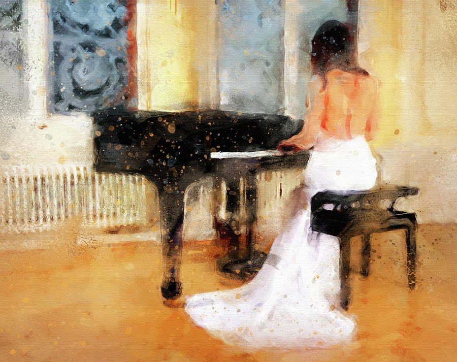 Piano playing bride Digital Art by Rob Smiths