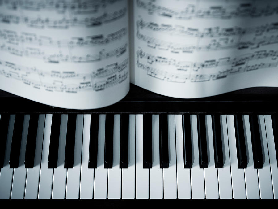 Music Photograph - Piano With Music by Adam Gault