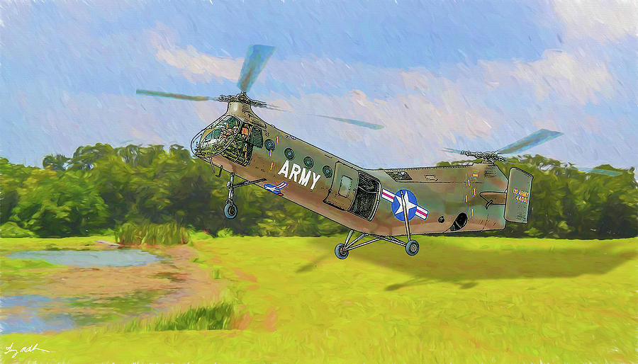 Piasecki H-21 Shawnee - Oil Photograph by Tommy Anderson