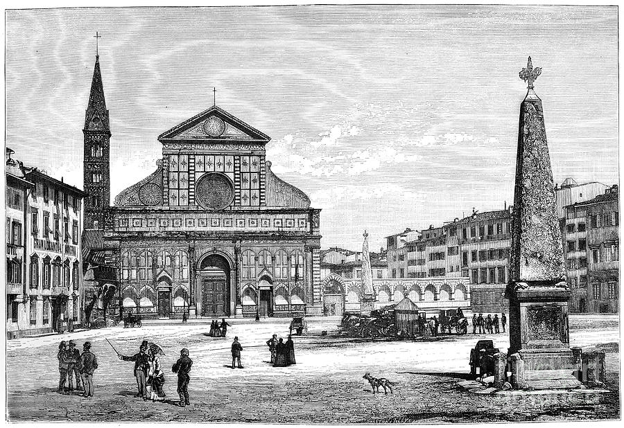 Piazza And Church Of Santa Maria Drawing by Print Collector