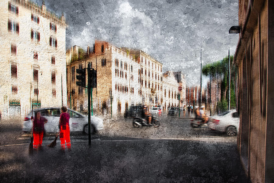 City Photograph - Piazza Arenula In Colour by Nicodemo Quaglia