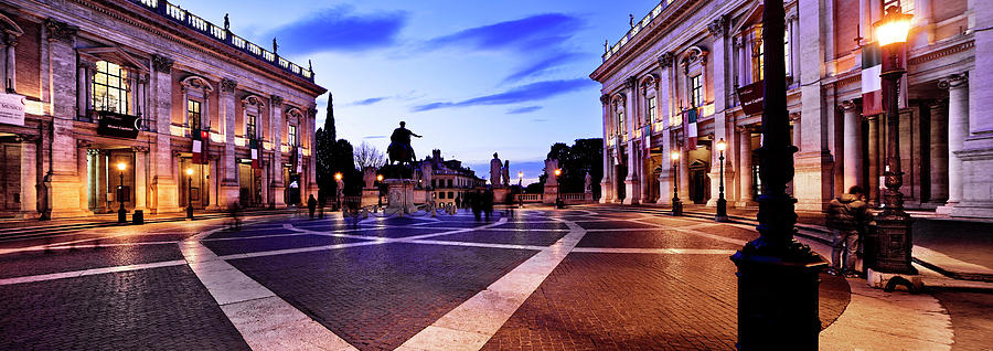 Piazza Del Campidoglio, Rome Digital Art by Luigi Vaccarella