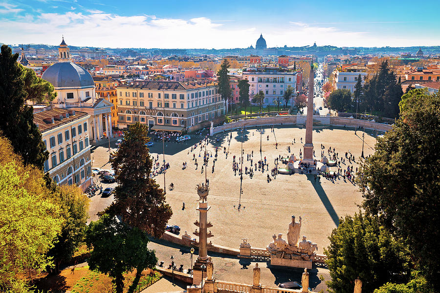 Piazza Del Popolo Or Peoples Square In Eternal City Of Rome View Photograph