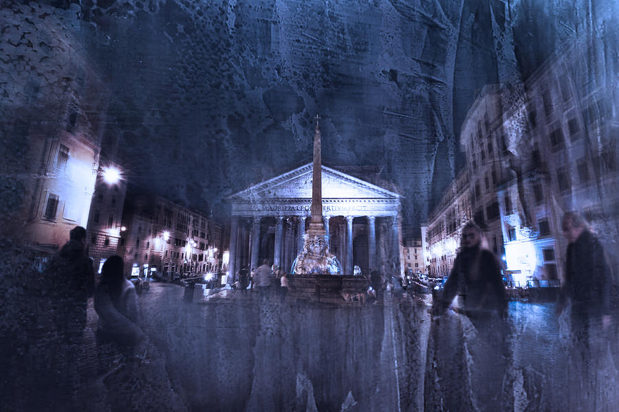 Fountain Photograph - Piazza Della Rotonda-rome- by Nicodemo Quaglia