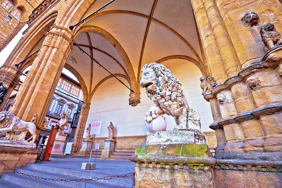 Piazza della Signoria in Florence square landmarks and statues v Photograph by Brch Photography