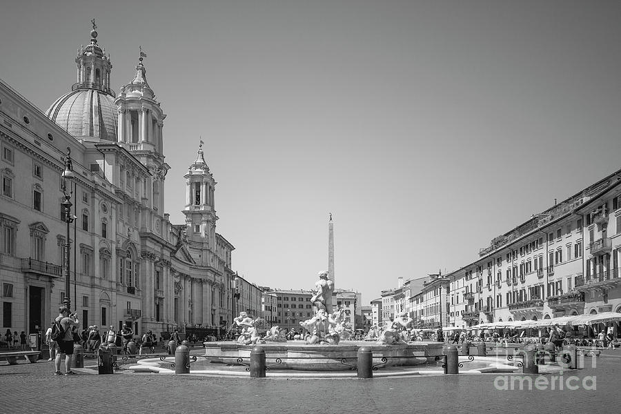 Piazza Navona - Monochrome in Rome Photograph by Stefano Senise