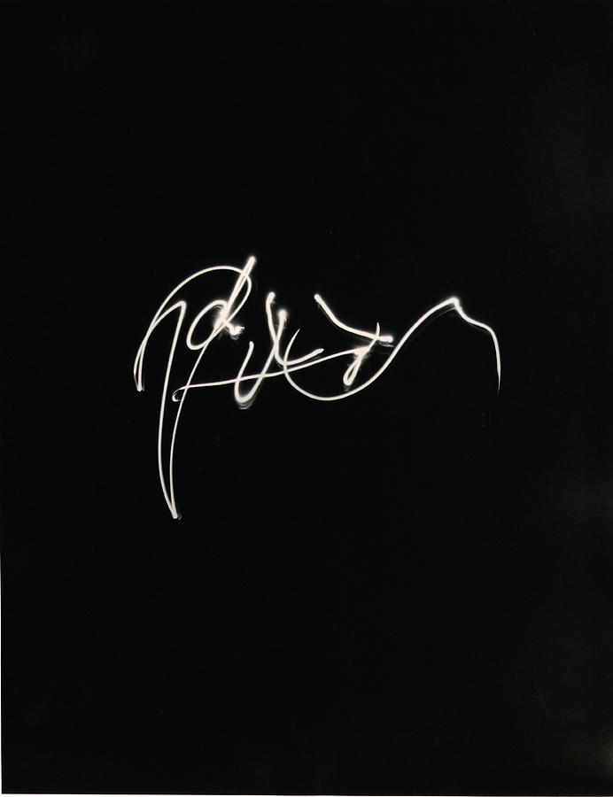 Signature Photograph - Picassos Signature In Light by Gjon Mili