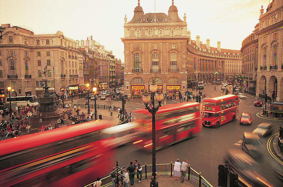 Transportation Photograph - Piccadilly Circus, London, England, Uk by Peter Adams