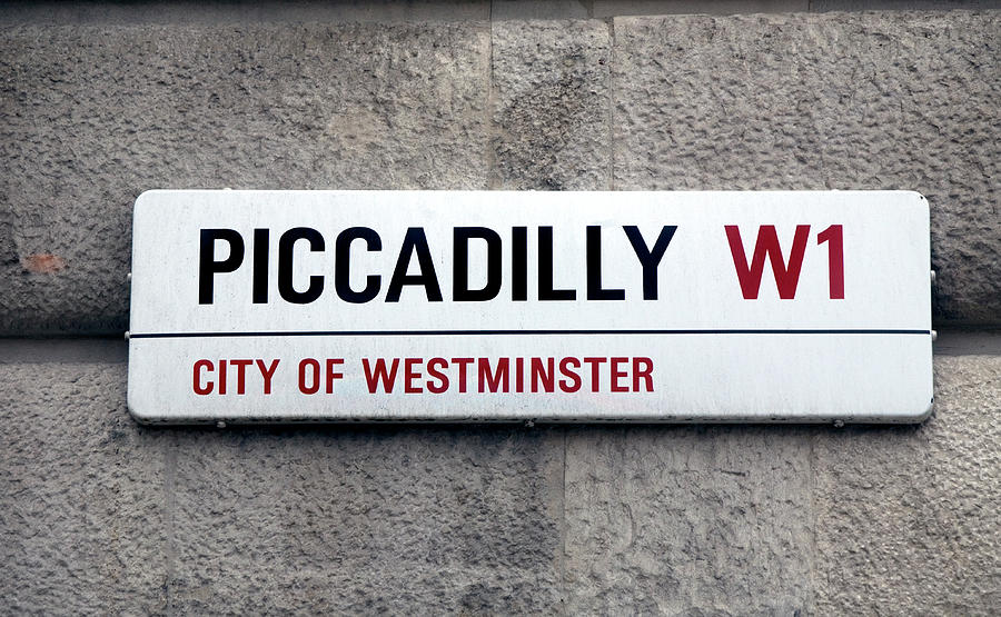 Piccadilly Street Sign London England Photograph by Lillisphotography