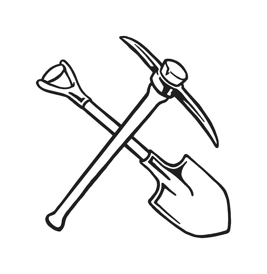 Pickaxe and Shovel Drawing by CSA Images - Fine Art America