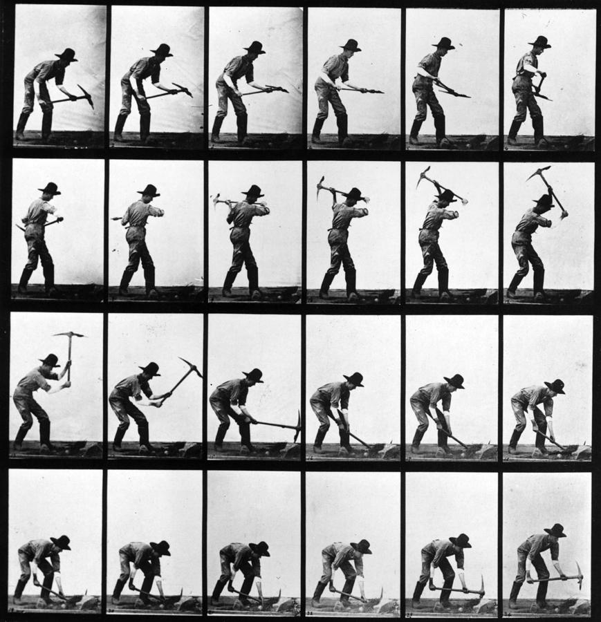 Pickaxe Man Photograph by Eadweard Muybridge