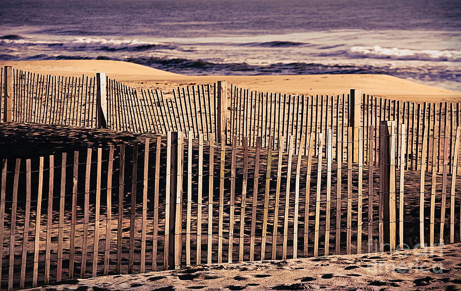 Picket Fence NJ Beach Asbury Park I  Photograph by Chuck Kuhn