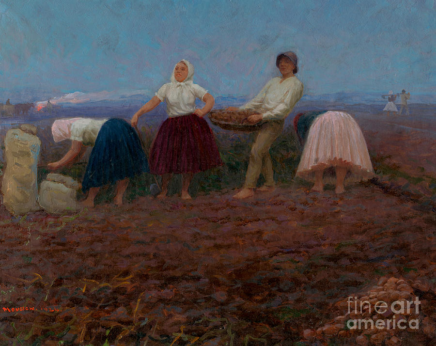 Picking Potatoes, 1924  Painting by Jozef Teodor Mousson