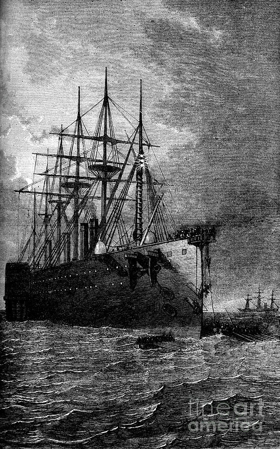 Picking Up The Atlantic Cable, 1866 Drawing by Print Collector