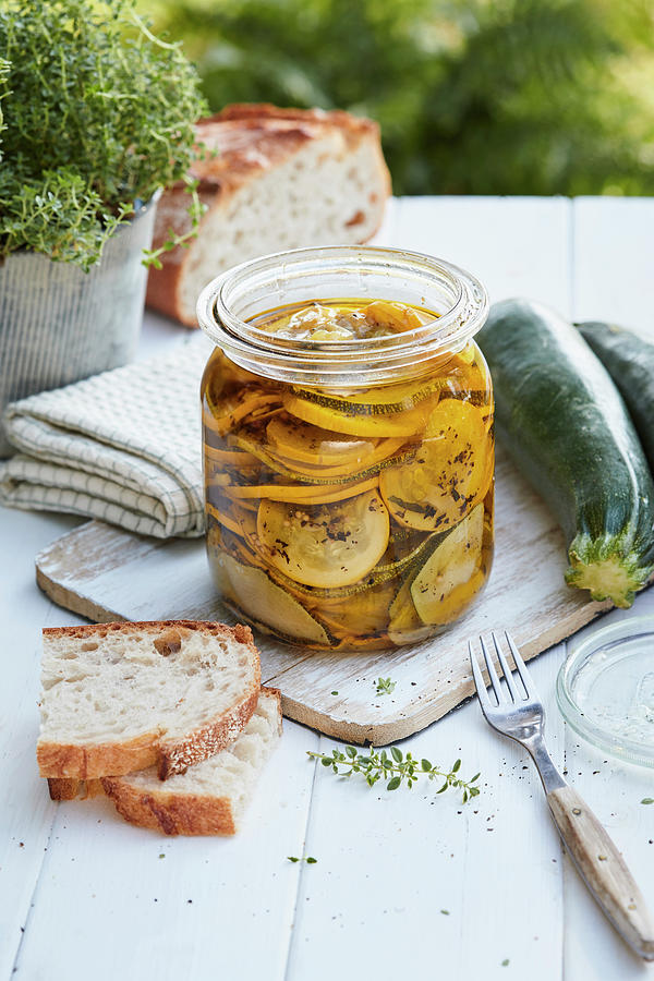 Pickled Courgettes Photograph by Brigitte Sporrer