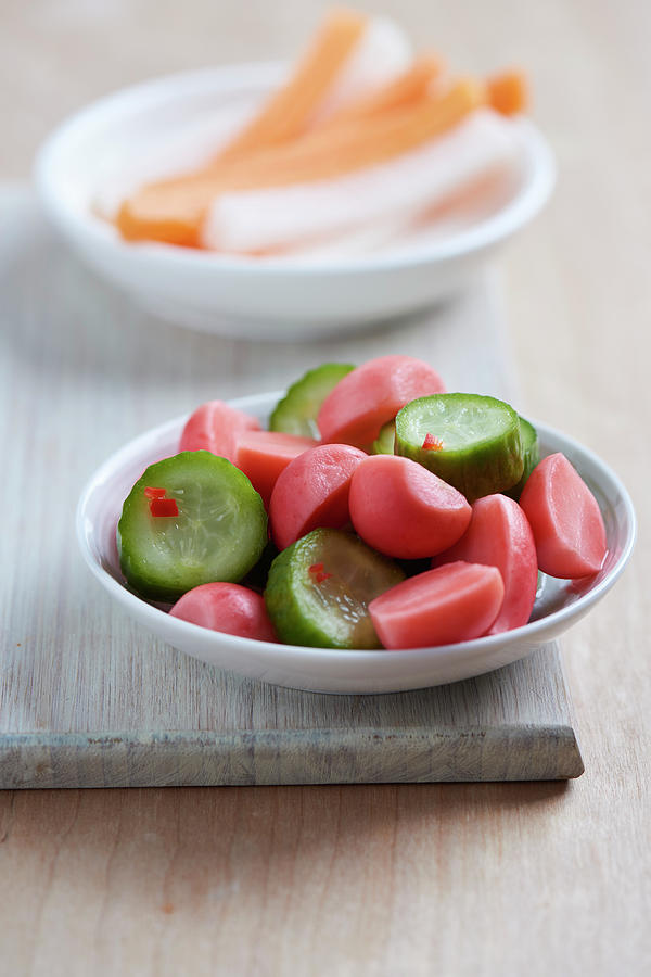Pickled Cucumbers And Radishes japan Photograph by Amanda Stockley