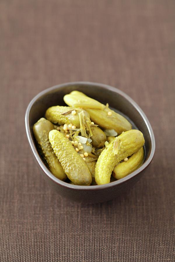 Pickled Gherkins With Curry Flavourings Photograph by Rua Castilho