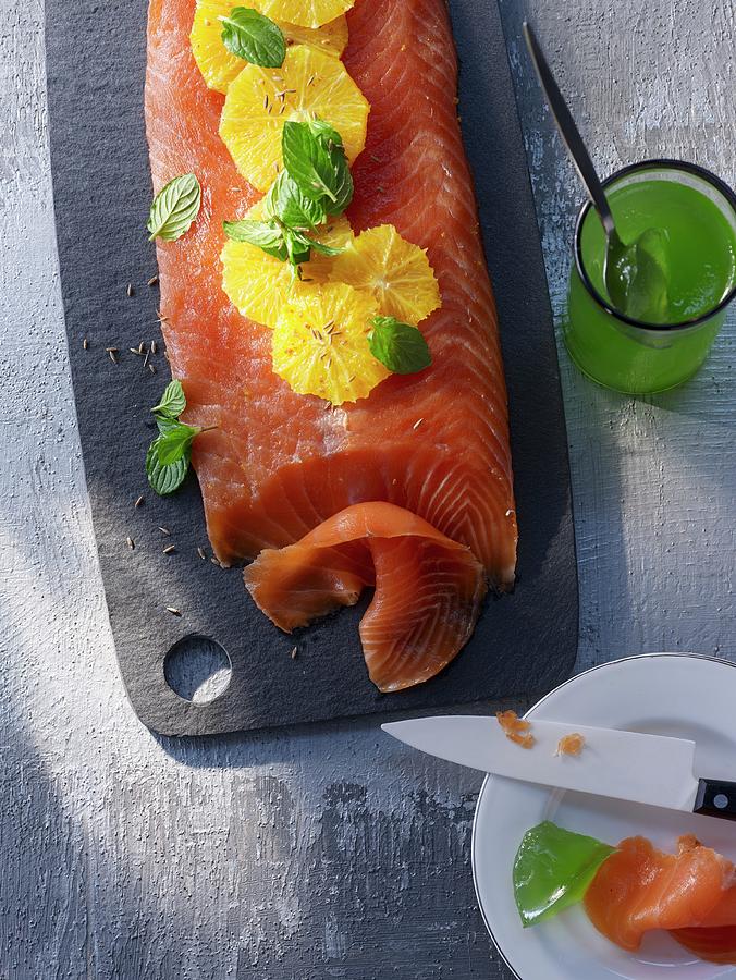 Pickled Salmon With Oranges And Mint Jelly Photograph by Jan-peter Westermann