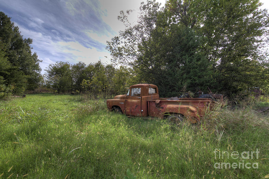 Truck Photograph - Pickup in a Field by Larry Braun