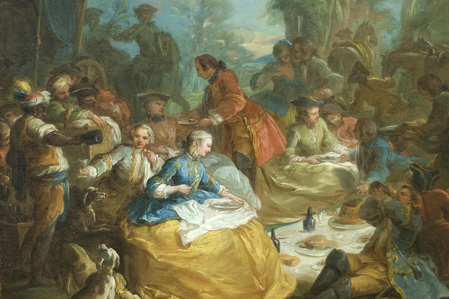 Picnic After the Hunt Painting by Charles-Andr van Loo