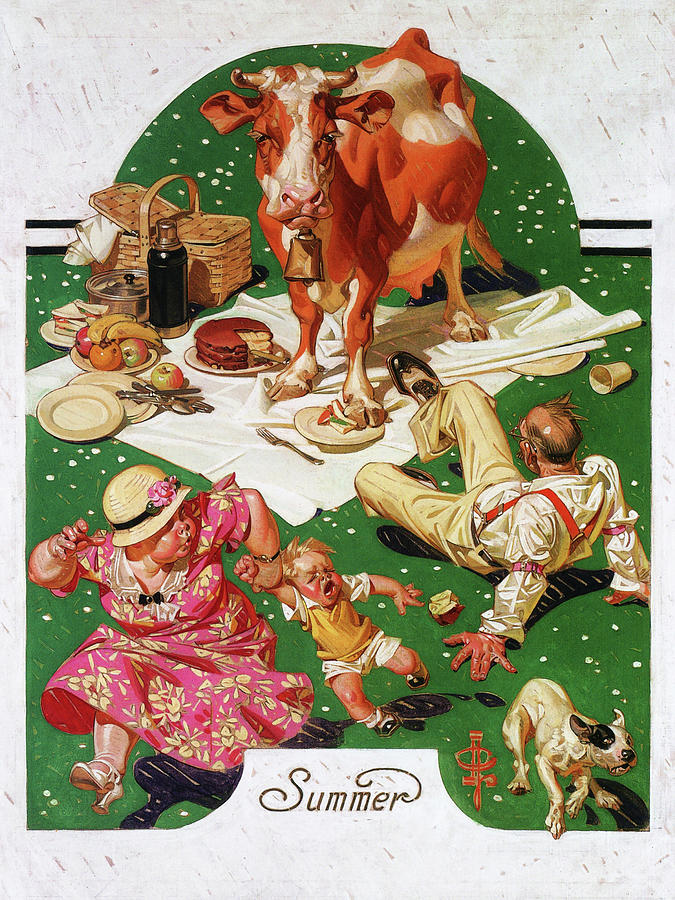 Joseph Christian Leyendecker Painting - Picnic Interruption - Digital Remastered Edition by Joseph Christian Leyendecker Joseph Christian Leyendecker Painting - Picnic Interruption - Digital Remastered Edition by Joseph Christian Leyendecker