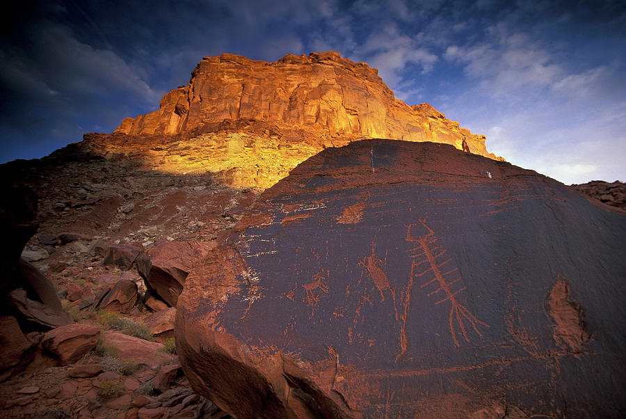 Nature Digital Art - Pictographs, Behind The Rocks, Ut by Heeb Photos