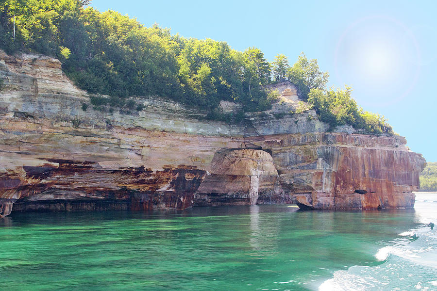 Pictured Rocks #1 - Sea Arch Green Water Photograph by Patti Deters