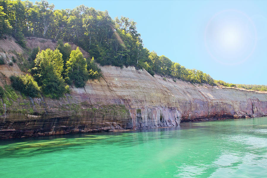 Summer Photograph - Pictured Rocks #3 - Colorful Cliffs by Patti Deters