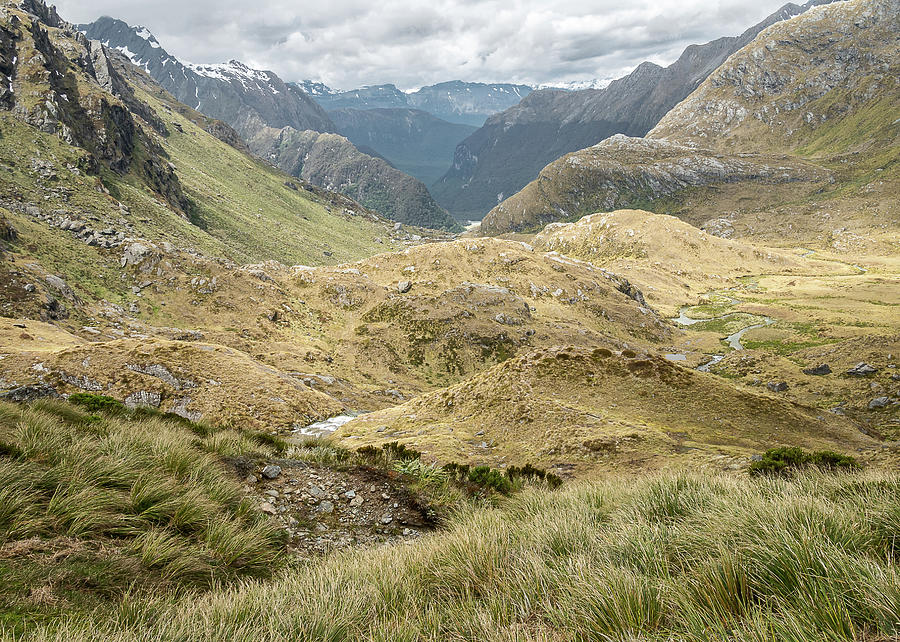 Beautiful Lookout On Alpine Valley In New Zealand Photograph by Peter Kolejak