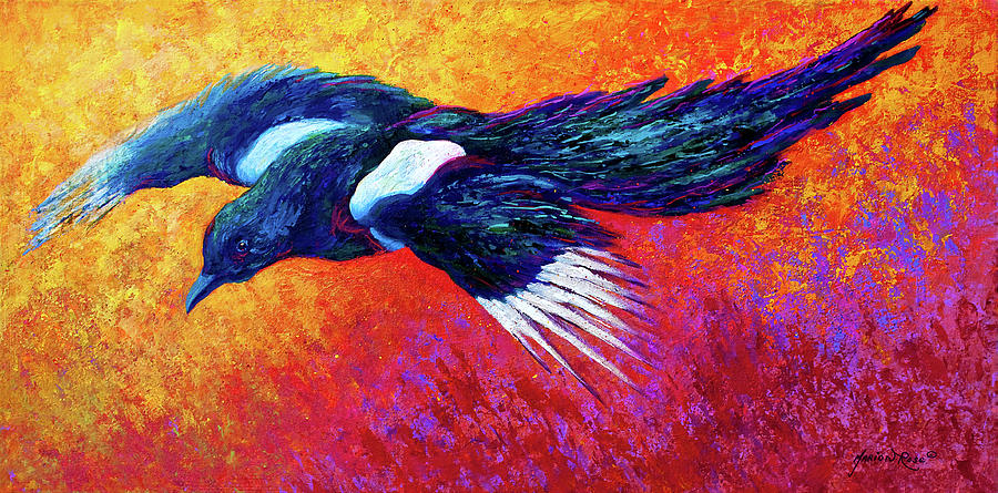 Animal Painting - Pie In Flight by Marion Rose