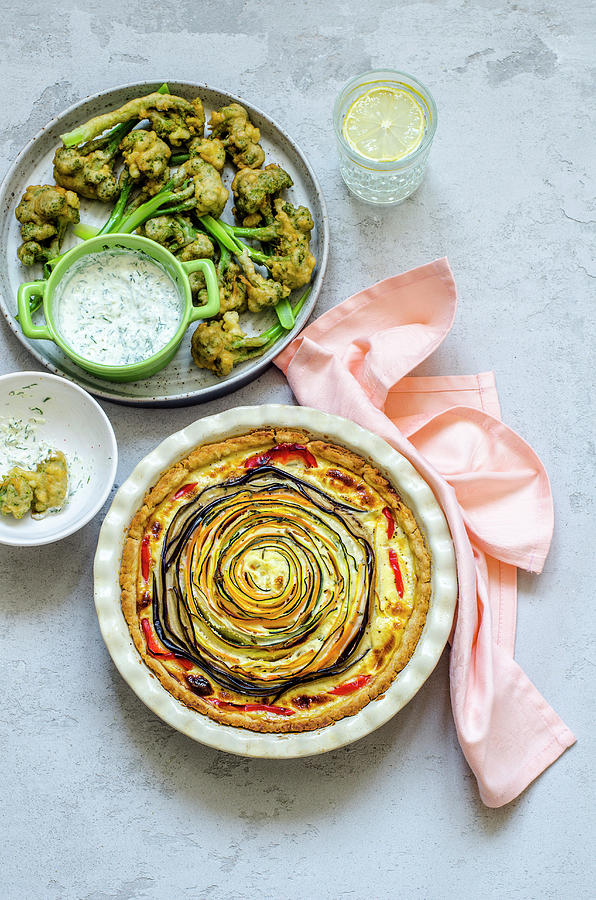 Pie With Eggplant And Zucchini And Broccoli In Batter. Balagan Style Photograph by Gorobina