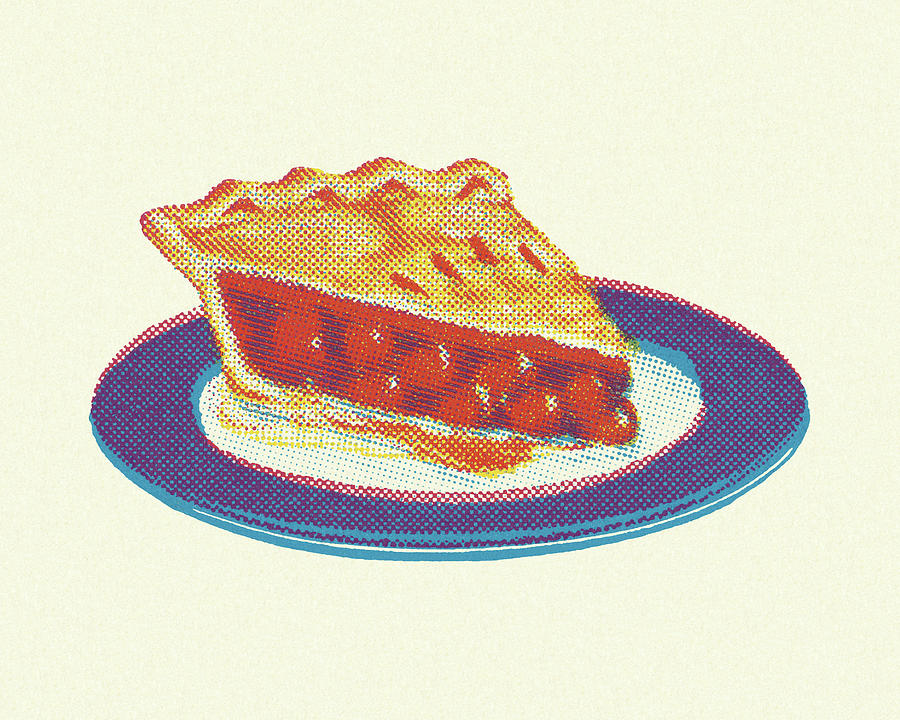 Vintage Drawing - Piece of Cherry Pie by CSA Images