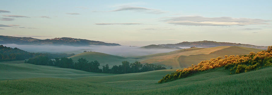 Pienza Sunrise With Mist In Tuscany Photograph by © Frédéric Collin