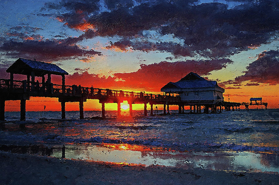 Pier 60, Clearwater Beach - 02 Painting by AM FineArtPrints